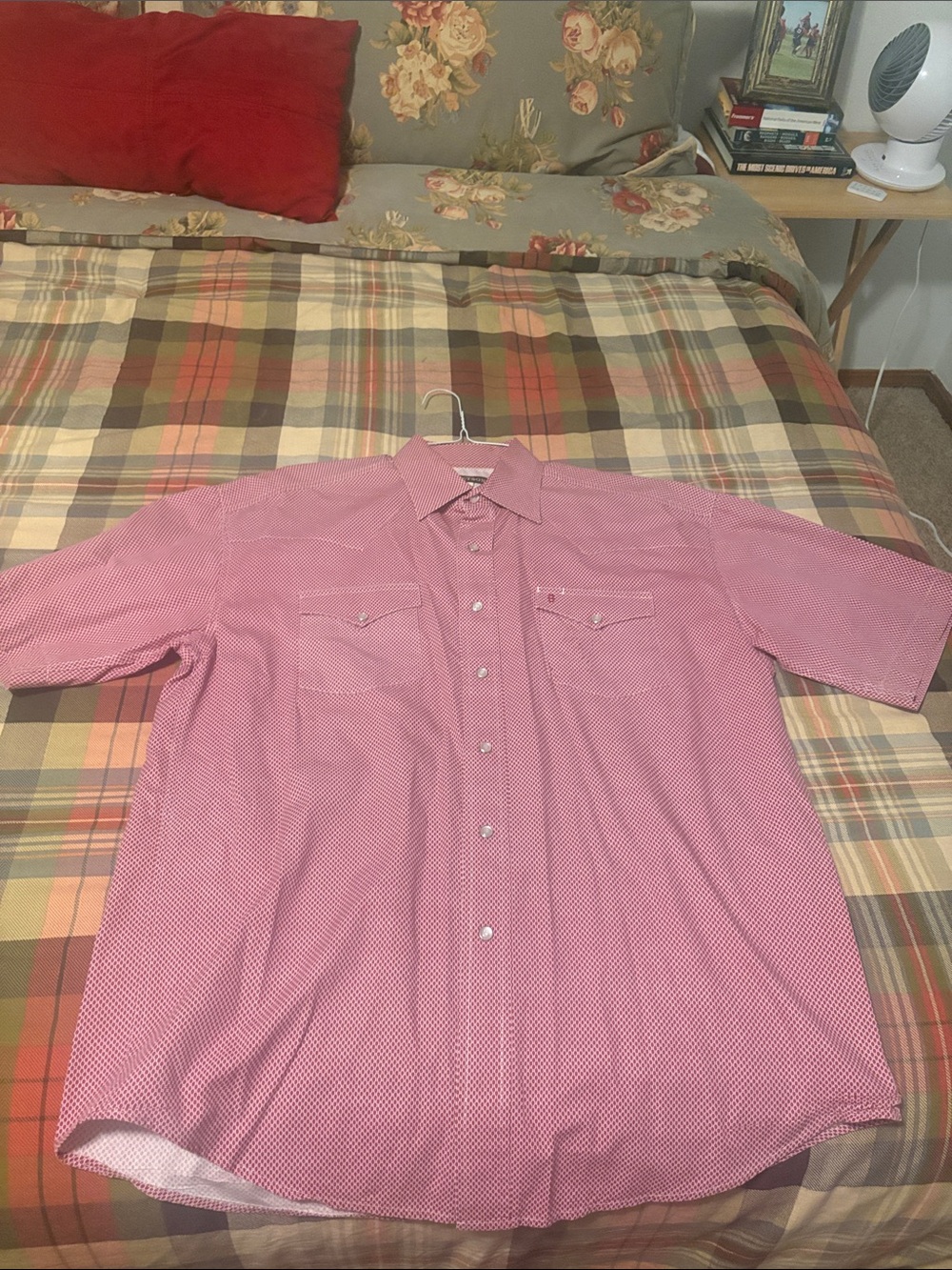 Men's Stetson Short-Sleeve Pearl snap Shirt - red